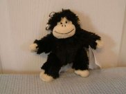 Monkey Backpack / Bag Clip/ Keyring - Black - Russ Berrie