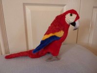 Parrot - Red - Dowman - Soft Toy - 23cm