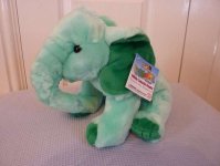 Plush Green Elephant - Wild Republic - Cuddlekins - 30cm