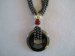 Black Hematite / Freshwater Pearl Necklace - Doughnut