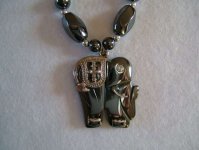 Black Hematite Necklace - Elephant